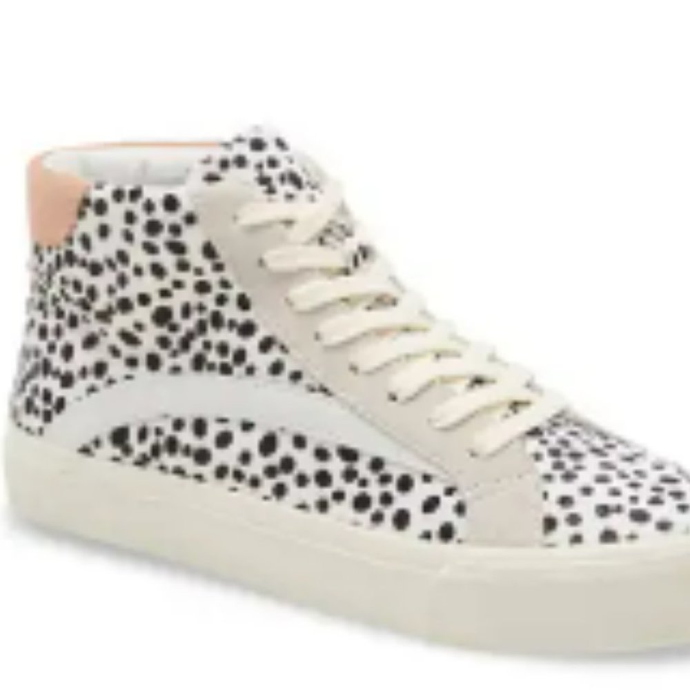 Madewell Sidewalk Spotted Calf Hair & Suede High Top Sneaker - Size 7.5M